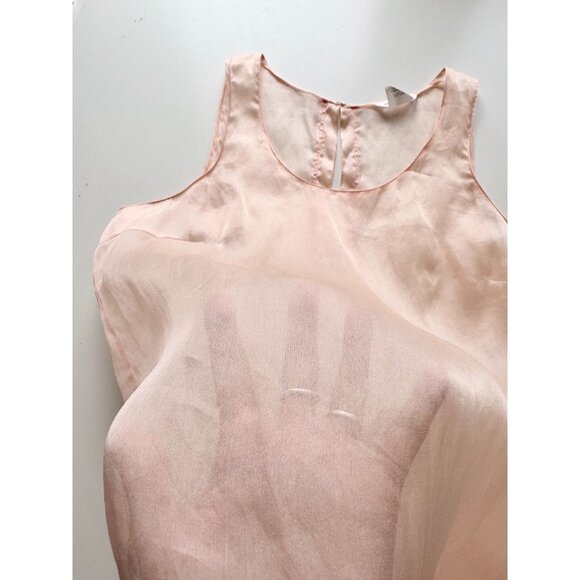 CLUB MONACO Pink Sheer 100% Silk Organza Shell Tank Blouse, Size XS - Picture 10 of 13